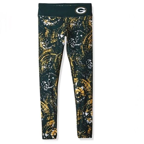 Green Bay Packers Thematic Print Leggings (H12) - Picture 1 of 6
